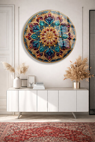 TAULART MASA ROTUNDA INDEPANTEABILĂ DIN STICLA – DESIGN ARTISTIC DE LUX CU MO...