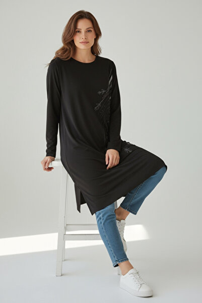 ECE GİYİM ΓΥΝΑΙΚΕΙΟ ΤΟΥΝΙΚ ΜΕ ΠΕΤΡΙΝΟ ΣΧΕΔΙΟ ΣΤΟ ΜΠΡΟΣΤΙΝΟ ΜΕΡΟΣ, ΕΛΑΣΤΙΚΟ ΤΕ...