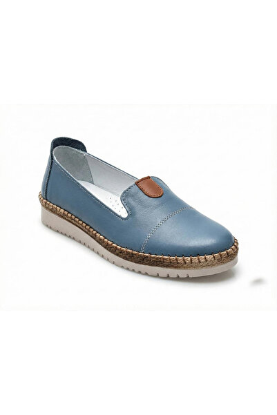 Ustalar Ayakkabı Çanta Blue Women's Genuine Leather Ballerinas 562.500