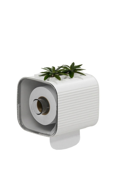 ABYZ Modern Toilet Paper Holder White Wall Mounted Elegant Bathroom Design