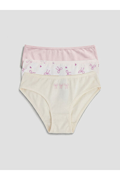 LC Waikiki Ozmarka New Season Girls' Slip Panties 3-Piece Set