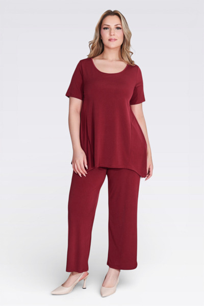 TOLGA SARAÇOĞLU 30140 Bordo Comfortable Cut Pants with Elastic Waist and Tube...