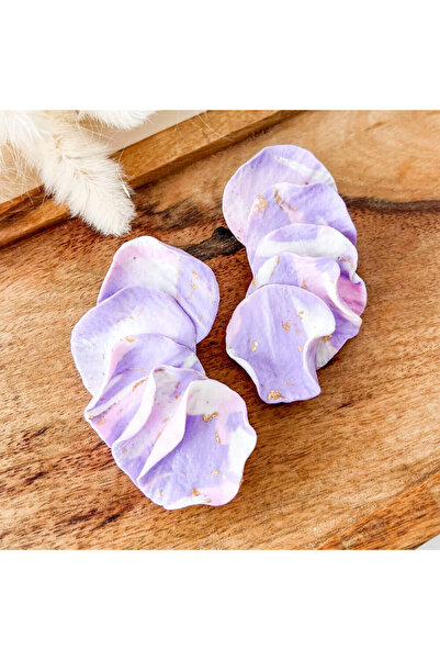 MYGRACE Lilac Earrings 'You are beautiful', marbled, halves, handmade