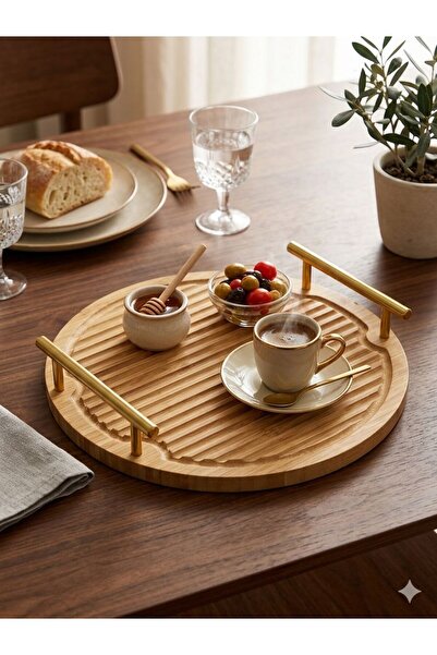 defnem home 1 Adet Bambu Sunum Tepsisi, Çay ve Kahve Tepsisi