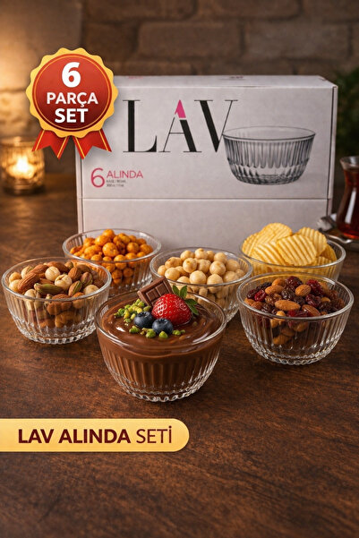 indirimdesiniz LAV Alinda 6’lı Cam Kase Seti | Çerezlik, Tatlı, Puding ve Sos...