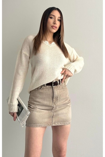 fujya Tricotaj transparent cu detalii din dantelă