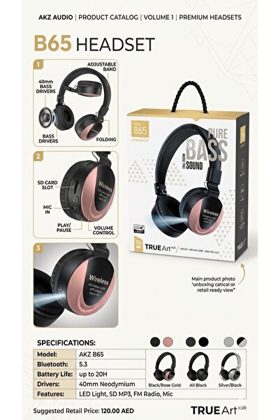Generic AKZ B65 True Art Wireless Headset