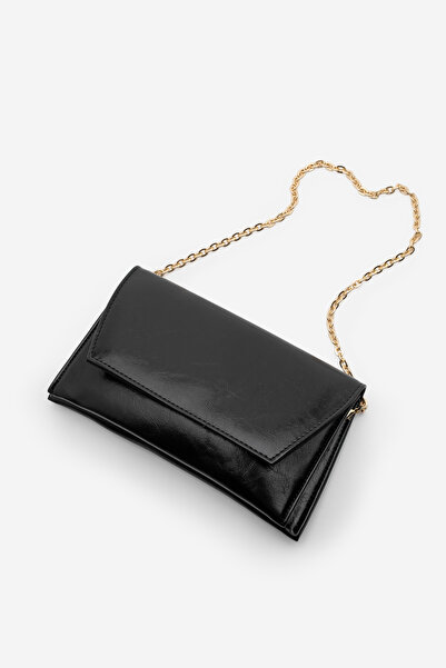 Marjin Γυναικεία βραδινή τσάντα χειρός και ώμου με χρυσή αλυσίδα και μαγνητικ...