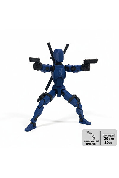 Dummy13 Aksiyon Figür Robot - Tüm Eklemleri Hareketli - 20cm - Lacivert (AKSESUARLAR DAHİL)