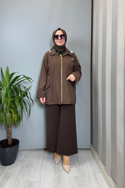 Ghisa Hedgehog Accessory Detailed Jacket Brown 3610C3299