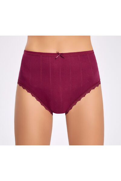 İlke Women's 100% Cotton Heart Patterned Lace Large Size 12-Piece Colorful Ba...