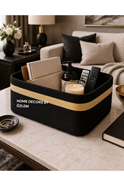 home decors by özlem صندوق تخزين مستطيل الشكل، منظم يدوي الصنع، مصنوع يدويًا