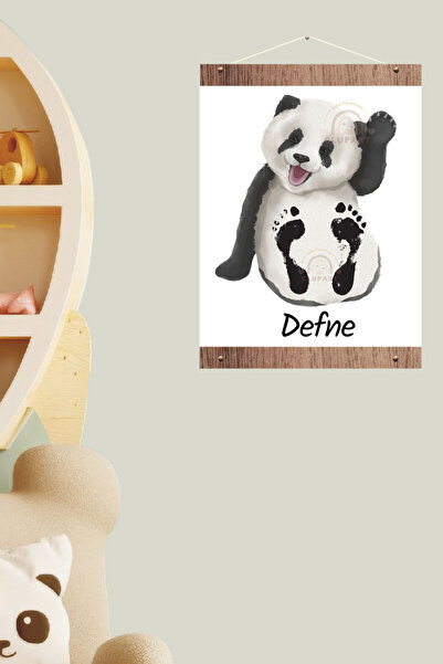 clupartodatasarimi Sevimli Yavru Panda Ayak İzi Seti 20x35 cm 0-2 Yaş