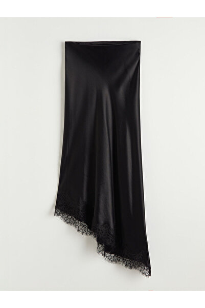 LC Waikiki Fusta din satin cu croială asimetrică și talie înaltă Özmarka, sez...