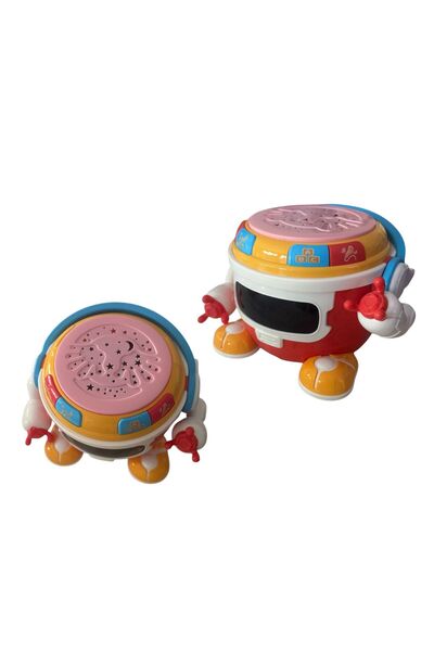 ADIRI SHOP Tobă Muzicală Interactivă pentru Copii cu Lumini, Roz și Roșu– Rob...