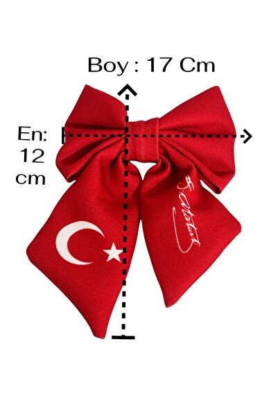 modamira Moon Star and Atatürk Signed Red Bowknot Buckle