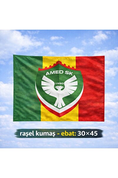 ZERYA Amedspor Tasarımlı Bayrak - Amed Spor Bayrağı 30x45 (raşel kumaş)