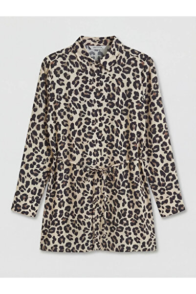 LC Waikiki LCW EVERYDAY Kahverengi Leopar Desenli Kadın Gömlek Tunik