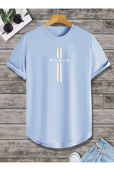 SUNFREE Літня бавовняна унісекс футболка з принтом овальної спідниці PARIS