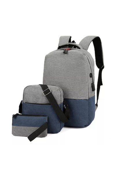 Escalate Set rucsac 15.6" casual minimalist, geanta de umar si portofel pentr...