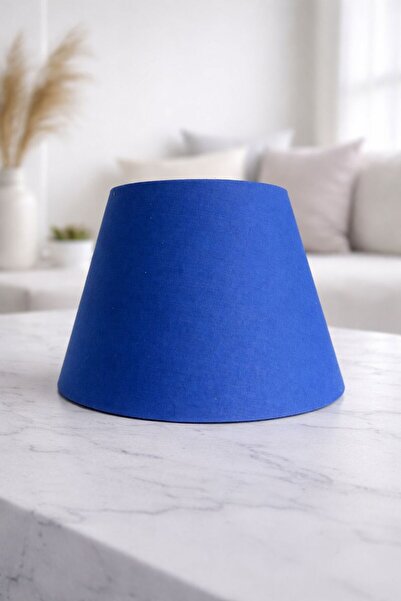 flu aydınlatma 22 CM Abajur Şapkası LACİVERT MAVİ Kumaş Modern Dekoratif Abaj...