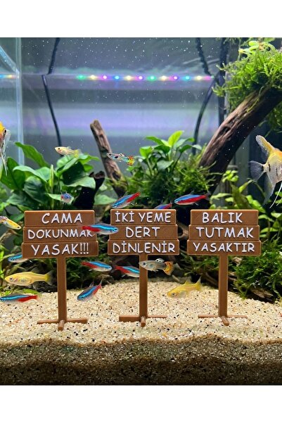 baskıhomed - Akvaryum Dekoru Üçlü Tabela Set