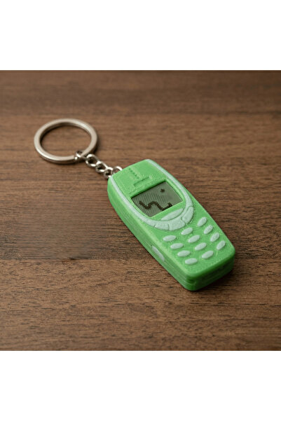 Atatuğ Hediyelik Premium Green 3D Printed Nostalgic Button Phone Keychain - w...