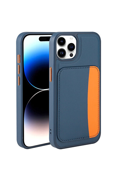 Başkenttekno iPhone 14 Pro Max Compatible Faux Leather X-Card Wallet Silicone...