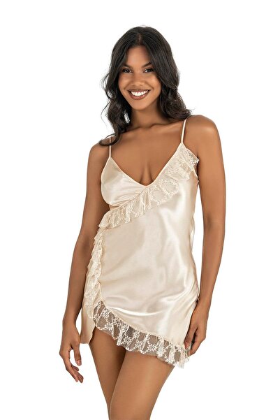 PRIMODA Women'S, Ivory, Satin Nightgown