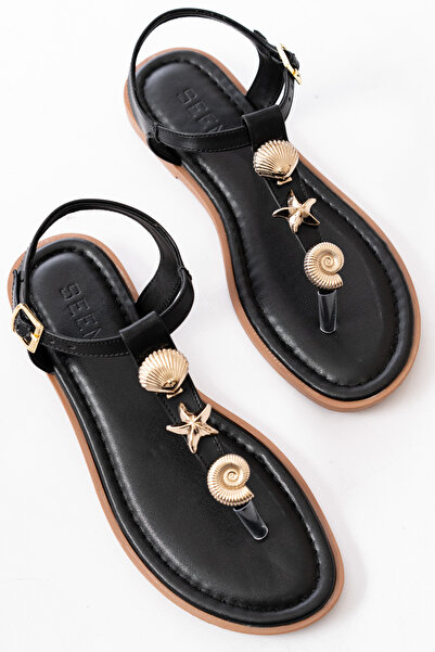 SEEM Ariel Seashell ženske papuče crne sandale