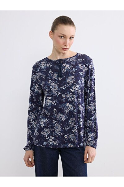 LC Waikiki Tie Collar Floral Blouse