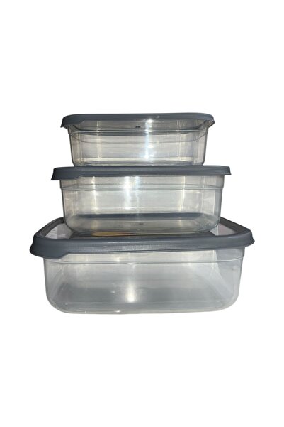 EMHOUSE Embox Rectangular 3-Piece Storage Container Set - Gray