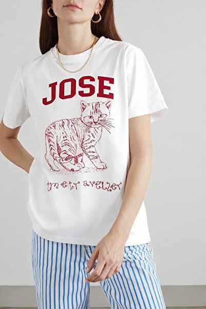 Jose Clothing Oversize Cut Short Sleeve Printed T-Shirt