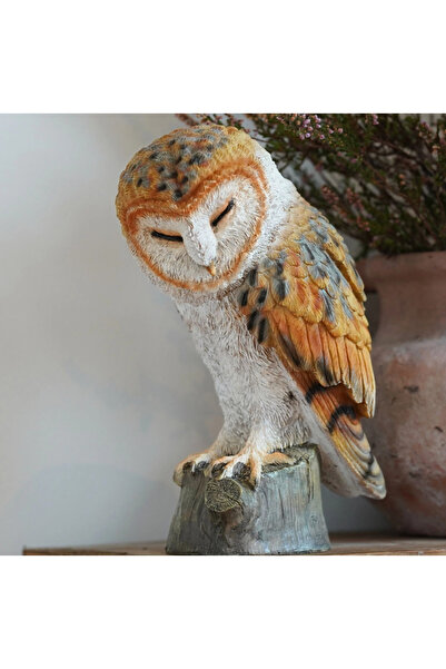 Burgess Resin Barn Owl, Ornament for Garden or Home, 24 cm
