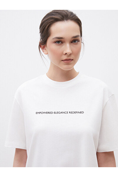 LC Waikiki Γυναικείο μπλουζάκι με στάμπα Crew Neck