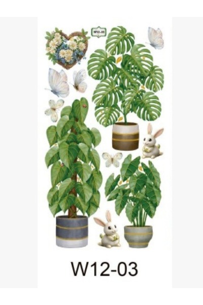 OEM 3D Decorative Wall Sticker with Multicolored Potted Plants, with Colorful...