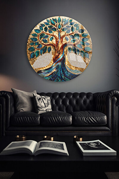 TAULART MĂRIMEA TABLUI ROTUND DIN STICLA INDEPANTEABILĂ – DESIGN ARTISTIC DE ...