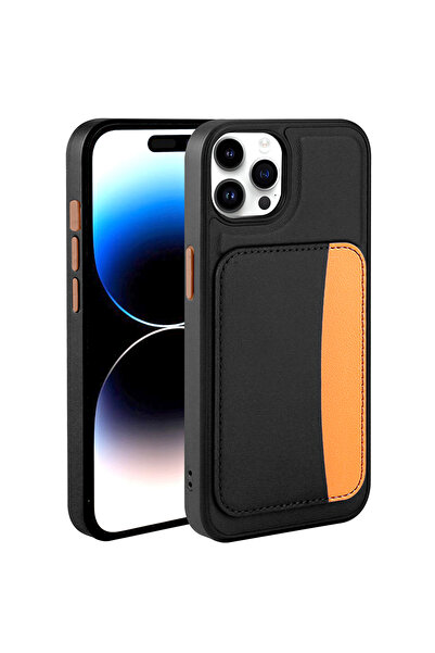 Başkenttekno iPhone 15 Pro Max Compatible Faux Leather X-Card Wallet Silicone...