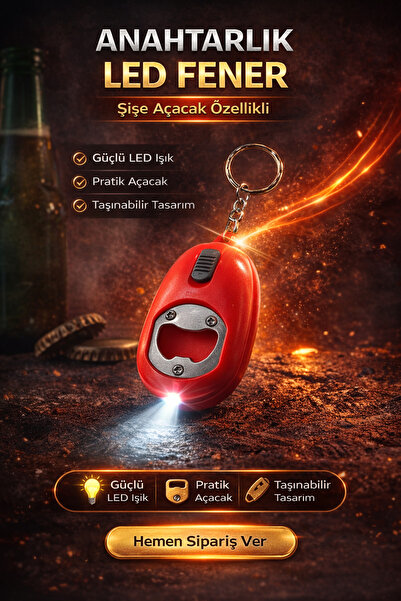 OSKA GLOBAL Mini Led Keychain Flashlight Bottle Opener Illuminated Bottle Ope...