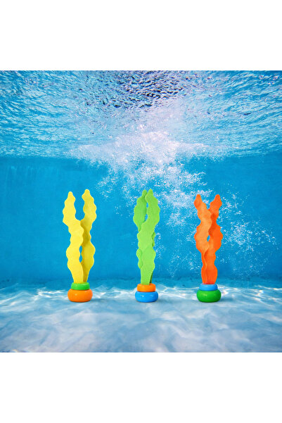 MUBX Colorful 3-Piece Underwater Diving Game Seaweed Model Pool Sea Toy Educa...
