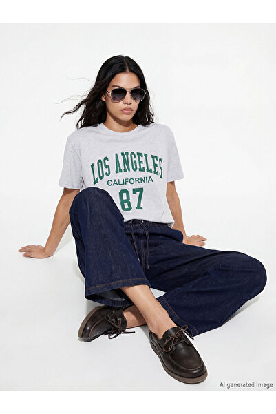 LC Waikiki Tricou pentru femei Özmarka New Season guler rotund Los Angeles cu...