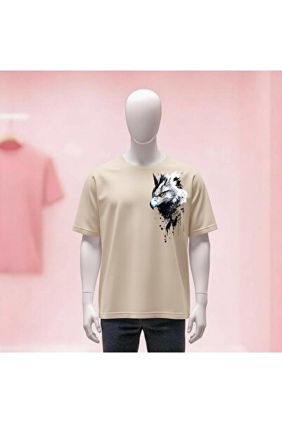 Vordevia Kartal Printed Crew Neck Wide Fit Unisex Tshirt