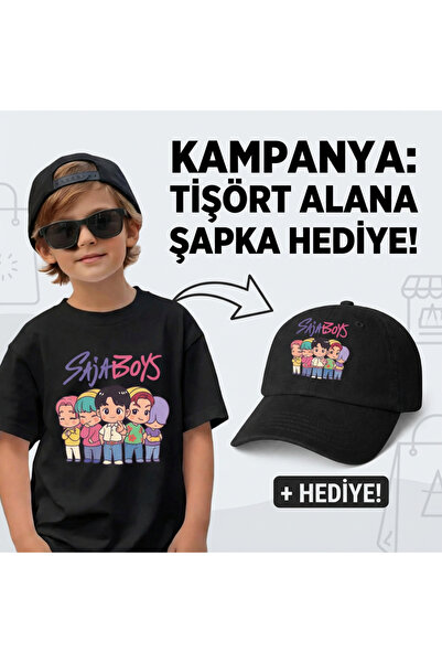 barsdepo Set tricou SAJABOYS cu imprimeu cu cadou PĂLĂRIE |   Calitate PREMIUM