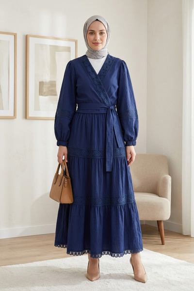 FERHEL Γυναικείο Σετ με Δαντέλα και Λεπτομέρειες, Φούστα με Ελαστικό Μανίκι -...