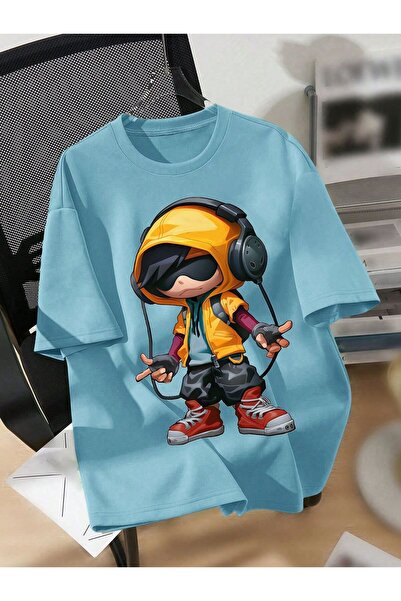 BOY Baskılı Oversize Kadın/Erkek Unisex Tshirt