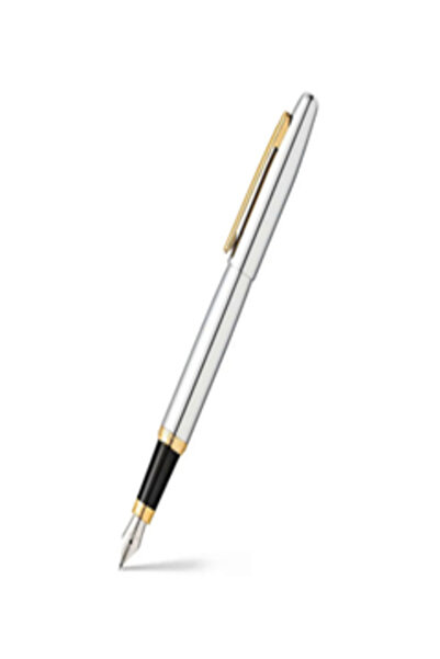 Sheaffer Pen Vfm E9422 Polished Chrome With Gold Plated Trims Medium Fp