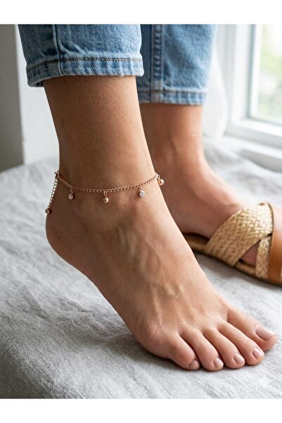 Ralp Moda Thin and Elegant Stone Anklet