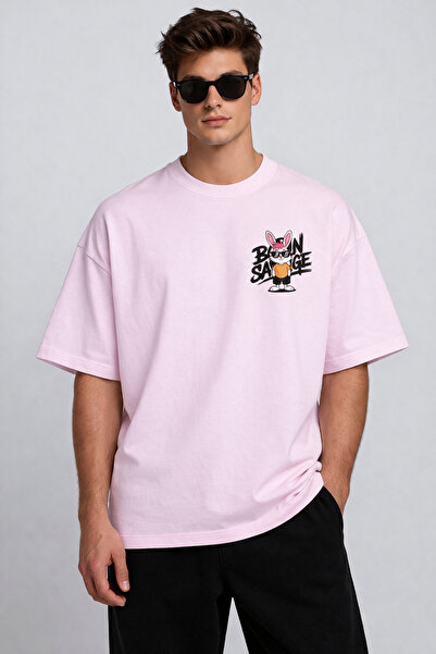 ArtYus Born Savage Printed Crew Neck Unisex Oversize T-Shirt – Cotton Casual ...