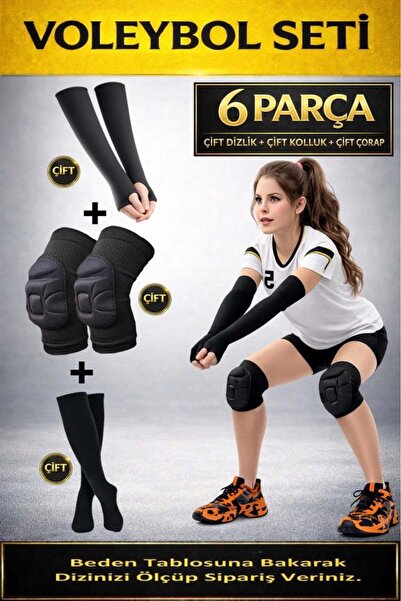 Liggo 6 Pieces Volleyball Knee Pads Volleyball Socks Volleyball Arm Sleeves Set