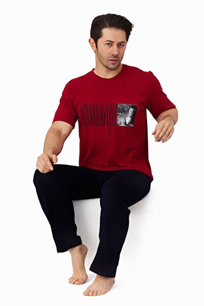 GK LUXURY & FASHION Sude Men's Pajama Set Short Sleeves Long Bottom - A300-05...